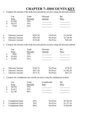 Chapter 7 Compute The Amounts The Trade Discounts Where