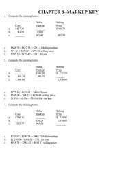 Chapter 8 The Markup Percent Based Cost Compute The