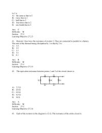 Chapter 27 The equivalent resistance between points 1 and 2 of the circuit shown