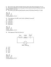 Chapter 31 Resonance Then the Voltage Across Zero the Voltage