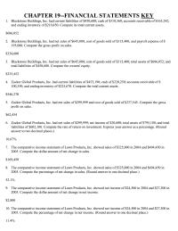 Chapter 19 The comparative income statement of Lawn Products, Inc. showed