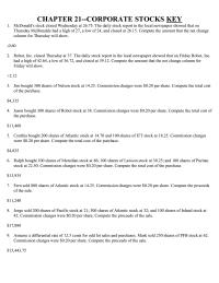 Chapter 21 The daily stock report in the local newspaper showed