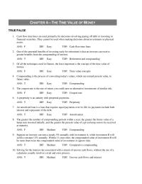 Chapter 4 Cash flow time lines are used primarily for decisions involving