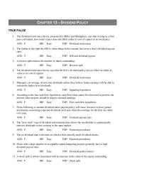 Chapter 13 A reverse split reduces the number of shares outstanding