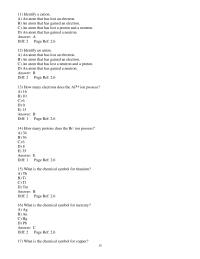 Chapter 2 2 &nbsp;Which element has the chemical symbol