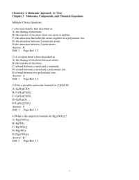 Chapter 3 1 Give the formula for calcium hydrogen sulfate
