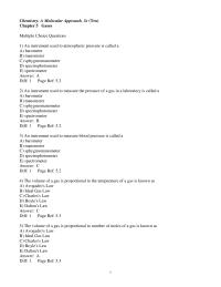 Chapter 5 1 An instrument used to atmospheric pressure is called