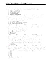 Chapter 2 &nbsp;A company’s balance sheet shows the value of assets
