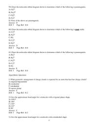 Chapter 10 2 Give the approximate bond angle for a molecule with a tetrahedral