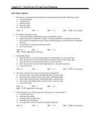 Chapter 11 The primary instruments used for long-term financing