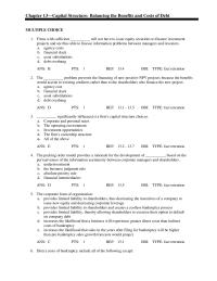 Chapter 13 The pecking order model provides a rationale for the development