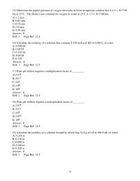 Chapter 12 2 The Henry’s law constant for oxygen in water at 25°C