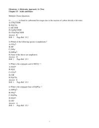 Chapter 15 1 Which of the following species is amphoteric
