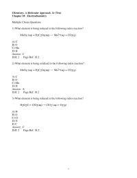 Chapter 18 1&nbsp;What element is being oxidized in the following redox reaction