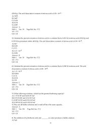 Chapter 17 2 The acid dissociation constant of nitrous acid