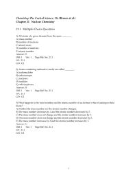 Chapter 21 1 All atoms of a given element have the same