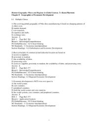 Chapter 8 The evolving global geography of Nike shoe manufacturing is based on
