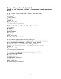 Chapter 26 The discipline dealing with the study of how parts of the body work is