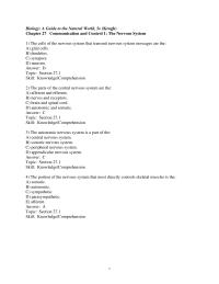 Chapter 27 The cells of the nervous system that transmit nervous system messages