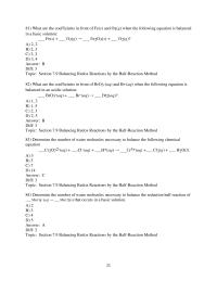 Chapter 7 2 Determine the number of water molecules necessary to balance