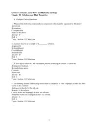 Chapter 11 1 Which of the following pairs of liquids are likely to be miscible