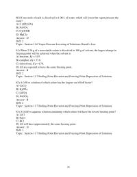 Chapter 11 2 Which of the following solutions will have the lowest freezing point