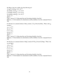 Chapter 15 2 What is the most soluble salt of the following set