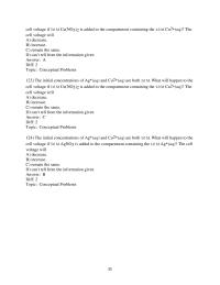 Chapter 17 3 What is the quantitative change in the cell voltage on increasing