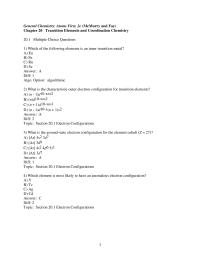 Chapter 20 1 Which of the following elements is an inner transition metal