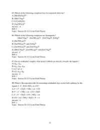 Chapter 20 2 Which of the following complexes has five unpaired electrons