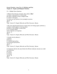 Chapter 23 1 Which of the following statements about carbon is false
