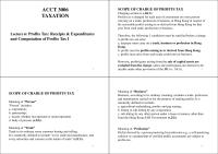 SCOPE OF CHARGE OF PROFITS TAX
