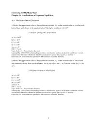 Chapter 16 1 What is the pH of a solution prepared by mixing