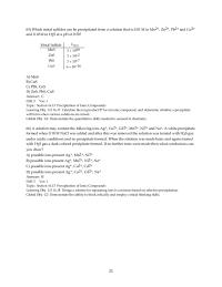Chapter 16 2 Which metal sulfides can be precipitated from a solution