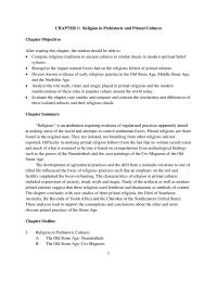 Chapter 1 Homework Compare religious traditions in ancient cultures to similar