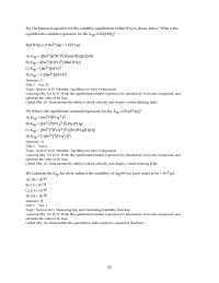 Chapter 16 4 The balanced equation for the solubility equilibrium
