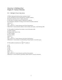 Chapter 19 1 Which statement about nuclear reactions is true