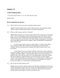 Accounting Chapter 12 Homework Some Employees Who Steal Outgoing Checks Will