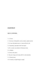 Chapter 19 Homework&nbsp;A decrease in hemoglobin count can make a patient anemic