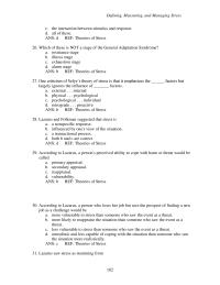 Chapter 5 Describe The Physiology Stress Reactions The Stress