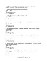 Chapter 2 The Legal Environment Business And Online Commerce