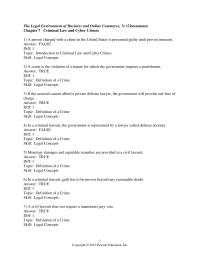 Chapter 7 A crime is the violation of a statute for which the government