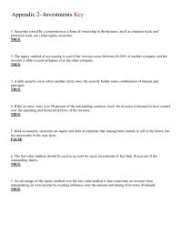 Appendix N The Equity Method Accounting For Investment