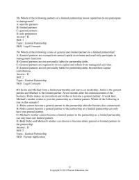 Chapter 14 Which of the following partners of a limited partnership