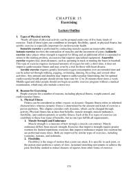 Chapter 15 Research Indicates That Exercise Protects Against