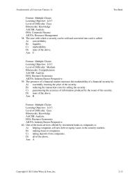 Chapter 2 The ease with which a security can be sold and converted into cash
