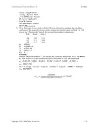 Chapter 7 Given the returns for two stocks with the following information