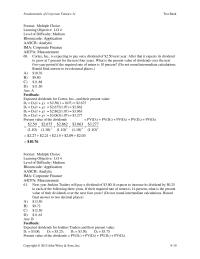 Chapter 9 What is the present value of the dividends to be paid