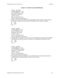 Chapter 11 The term incremental in the context of incremental after-tax free cash