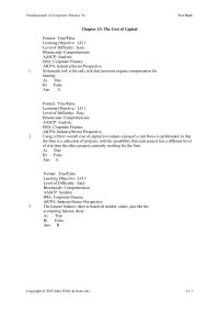 Chapter 13 the market value of a firm’s assets is greater than the book value